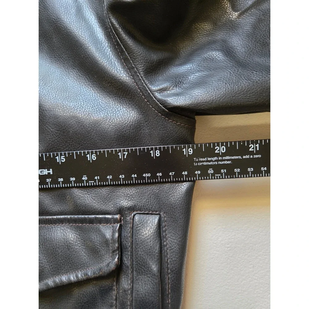 Air Force Landing Leathers Boys Brown Faux Leather Flight Bomber Jacket M 10/12